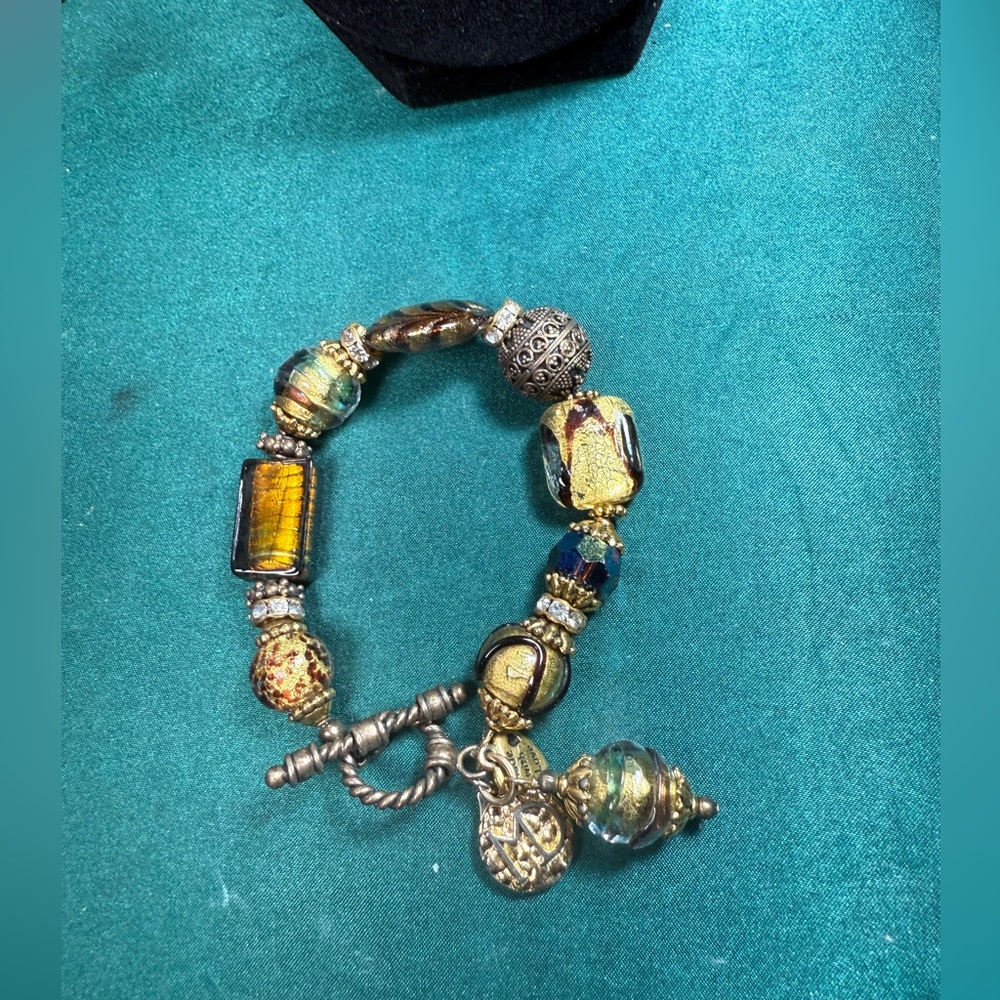 Marilyn Dorsa Designer Bracelet Signed California USA Murano Glass‎ Style